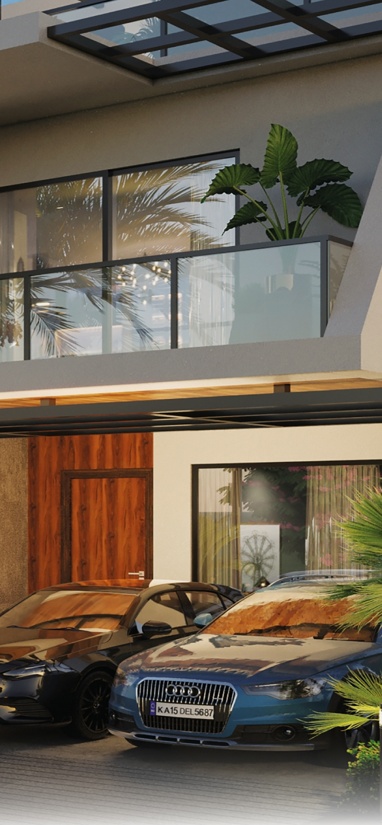 Exterior view of The Square luxury 4 BHK villas in Adibatla